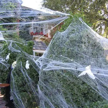 Halloween pavučina Dekorácie s 60 Plastových Falošné Spider Strana navrhne Scénu, Rekvizity Vnútorné Vonkajšie Dekorácie