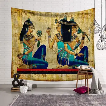 Staroveký Egypt Série Home Záclonka Gobelín Dávnych Totem Kultúrne Handričkou Maľovanie Tvorivé Závesné Látkové 2018 Hot Predaj Opony