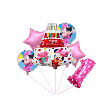 6pcs/veľa Mickey Minnie Mouse Fóliové Balóniky Narodeninovej Party Dekorácie Nastaviť 32 palcov Počet Balón Baby Sprcha Deti Hračky Dot Globo