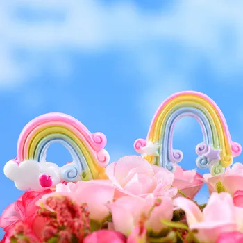 2 ks Mini Živice Oblaky, Hviezdy Rainbow Miniatúrne Záhrada Pre Deti Vlasy DIY Micro Krajiny Domáce Dekorácie Materiálmi, Veľkoobchod
