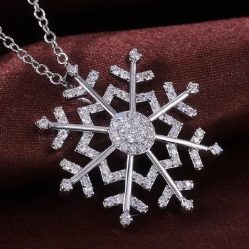 Móda Strieborné Pozlátené Snowflake Náhrdelník Prívesky Snow Flower Reťazca Náhrdelník Šperky pre Ženy Romantický Valentín Dary