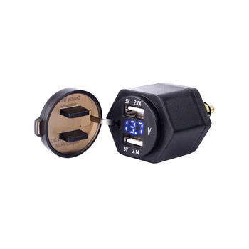LED Voltmeter Nabíjačku Dual USB Nepremokavé Plug PVC S Krytom 4.2 Zásuvka Bezpečný Digitálny Displej Adaptér Odolné Motocykel