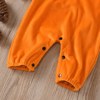 Halloween Dieťa Romper Obliecť Kostým Tekvica Zábavné Vzor Pribrala Jumpsuit Orange Deti Novorodenca Jumpsuit Oblečenie