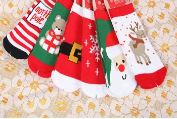 1 pár Bavlna Baby Ponožky Vianočný dizajn Poschodí Ponožky Santa Claus, Vianočné deti Krátke Ponožky Snowflake Elk Medveď Ponožka