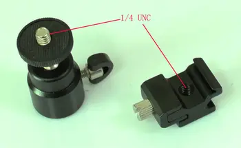 Mini loptu hlavou + Hot Shoe Flash pre Konzolu / Tripod Mount Adaptér Spúšť/Fotoaparát
