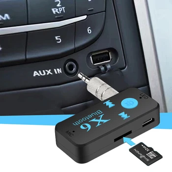 Larryjoe Bluetooth 3 v 1 4.0 Wireless USB Bluetooth Prijímač 3.5 mm Audio Jack TF Card Reader MIC Volať Podporu Pre Auto Reproduktor