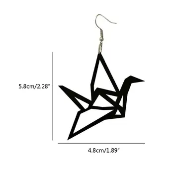 Veľké Akryl Origami Žeriava Visieť Náušnice Vták Šperky Osobnosti pre Ženy Akryl nádherný darček