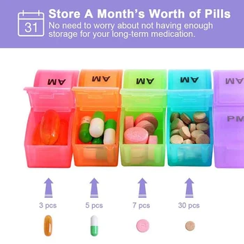 Mesačné Týždenný Pilulku Organizátor Boxy-AM/PM Denne,31 Deň 32 Oddelení Vitamíny Medicaiton Medicíny Pripomienky