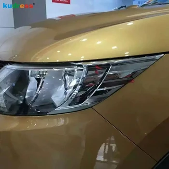 Predných Svetlometov Kryt Lampy Výbava Pre Nissan Qashqai J11 2016 2017 Chrome Vedúci Svetlo Viečka Rám Nálepky Auto Styling