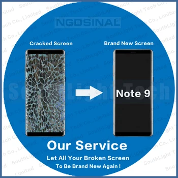 Pôvodné AMOLED Servis Pre Samsung Galaxy Note 9 Dotykový LCD Displej N960F Displej S Rámom Popraskané Sklo Digitalizátorom. Obnoviť