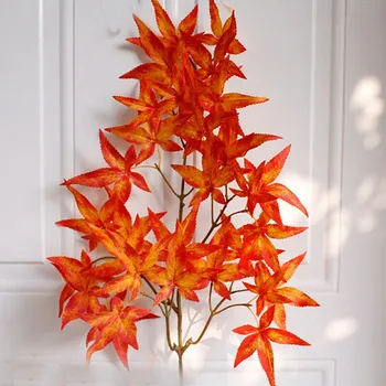 Umelé Kvety Plastové 70 CM Javorový List Červená Oranžová Zelená Záhrada Svadobné Domáce Dekorácie Falošné Kvet YAL00615