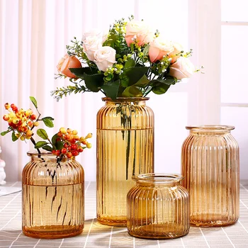 4pcs/set Sklenené vázy, Dekorácie Európskej pastoračnej reštaurácia Transparentné sklo Hydroponické váza Tvorivé Vložiť váza