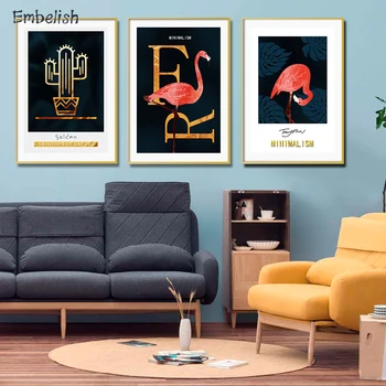 Embelish 3 Kusy Moderného Domova Modulárny Obrázky Pre Obývacia Izba Rastliny, Zvieratá Wall Art Plagáty HD Tlač na Plátne Obrazy
