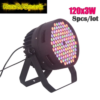 8pcs/veľa vysoký výkon 120x3W RGBW LED Par64 DJ DMX fáze zariadenia pre zábavu fáze umývanie osvetlenie