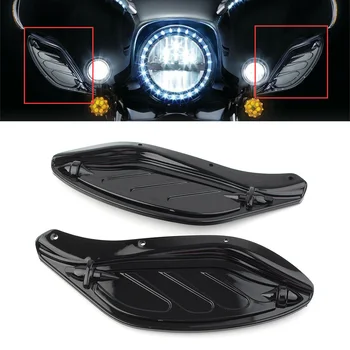 1Pair Black Motocykel Bočné Krídlo čelné Sklo Vzduchu Deflektor pre Harley Turné FLHR FLHT CVO 1996-2013