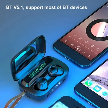 Bluetooth 5.1 Tws Slúchadlá s Mikrofónom Športové Slúchadlá, Stlačte Ovládanie Hudby Slúchadlá pre mobilné Telefóny