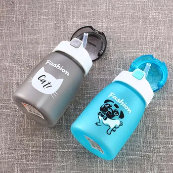 1Pcs Vonkajšie Fľaša na Vodu s Slamy Športové Fľaše Eco-friendly s Vekom, Turistiku, Camping Plastové BPA Free