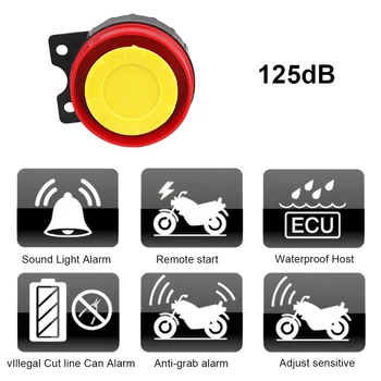 Na motocykel, Bicykel, Skúter, Poplachový Systém Proti krádeži, Bezpečnostný Alarm Ochrany 12V 125db Diaľkové Ovládanie Štart Motora Kľúč Shell
