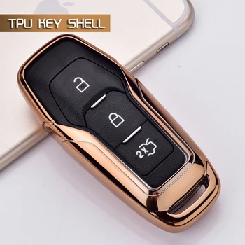 TPU Auto Smart Remote Tlačidlo Prípade Automobilov Ochranné Kľúče Pokožky Shell Kryt Pre Ford Edge Mondeo Mustang Príslušenstvo Tovaru