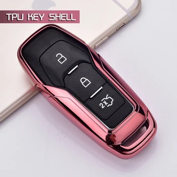 TPU Auto Smart Remote Tlačidlo Prípade Automobilov Ochranné Kľúče Pokožky Shell Kryt Pre Ford Edge Mondeo Mustang Príslušenstvo Tovaru