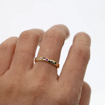 2019 módne zlatá farba zapojenie kapela prstene pre ženy pripraviť rainbow kubický zirkón crystal classic ženské šperky Bague na Prst