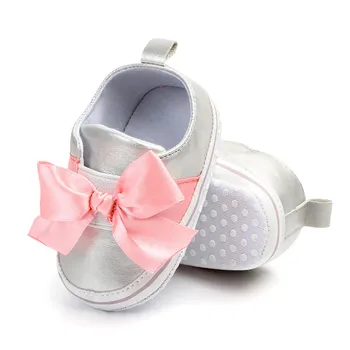 MUQGEW Roztomilé Dieťa Dievčatá Topánky Novorodenca Baby Bow Bežné Prvý Walker Dievčatá Pricness Topánky Bežné PU Batoľa Topánky 0-15M