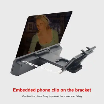 12inch 3D HD Lupa Mobilný Telefón s Vysokým Rozlíšením Premietacie Držiak Nastaviteľný Pružný Všetkých Uhlov Tablet Držiteľ