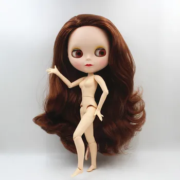 Blygirl,Blyth bábiku,Tmavo hnedé vlnité vlasy, nová bábika, 19 spoločné , matné matné tvár shell, 1/6 bábiku, nahé bábiku, môžete zmeniť tela
