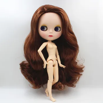 Blygirl,Blyth bábiku,Tmavo hnedé vlnité vlasy, nová bábika, 19 spoločné , matné matné tvár shell, 1/6 bábiku, nahé bábiku, môžete zmeniť tela