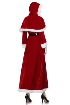 Deluxe Classic Pani Claus Vianočný Kostým Xmas Party Santa Claus Cosplay Ženy Červené Šaty