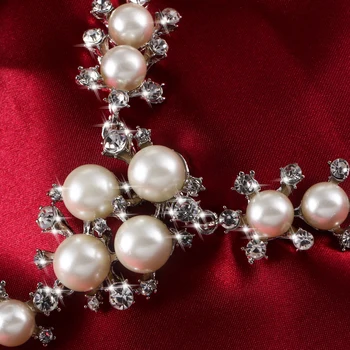 Nové Simulované Pearl Svadobné Svadobné Šperky Set Classic Jasné Vysokej Kvality Crystal Kúzlo Dar Zlata, Striebra Plátovaného Biele Perly Nastaviť