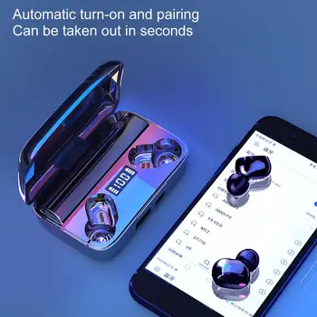 Bluetooth 5.0 Slúchadlá HiFi Stereo HD Hovor IPX7 Nepremokavé In-ear TWS Mini Športové Bezdrôtové Slúchadlá s 2000mAh Plnenie Prípade