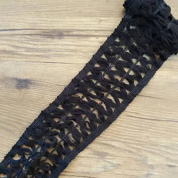 3yard 7.9 cm, čierny strapec fáze šaty opony DIY príslušenstvo čipky