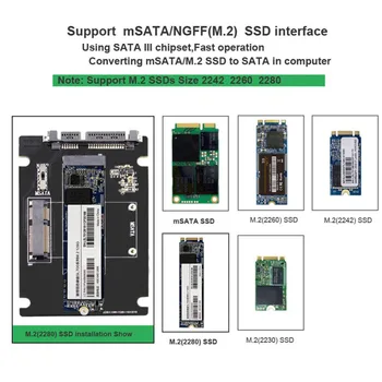 2 v 1 s rozhraním mSATA na SATA NGFF M. 2 SATA3 Converter Karty Adaptéra SSD Disk HDD/SSD Príslušenstvo pre MACBOOK