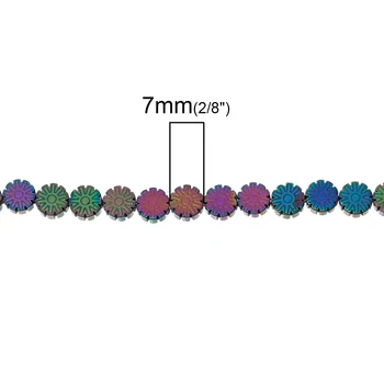 Vytvorili Hematite Korálky Kvet Multicolor O 7mm x 7 mm ,Otvor o:0.8 mm,40 cm dlhé,1 Strand(Cca 60 Ks)