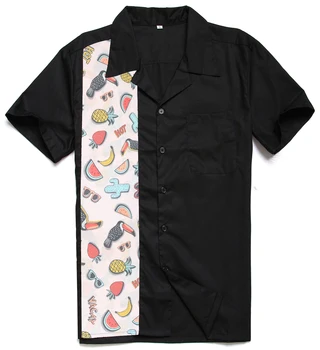 Candowlook Mens Havajské Košele Black Etnických Oblečenie Veľkých Mužov Krátky Rukáv Rock Tetovanie Štýl Topy Panel Ležérne Košele
