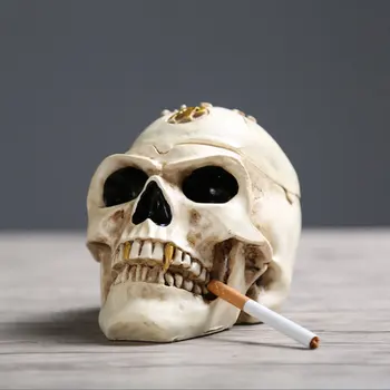 Lebka Cigaretu Popolník Tvorivé Halloween Horror Dekorácie Živice Fajčenie Popolník Pre Autá A Domov Stôl