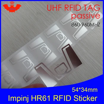 UHF RFID tag HR61 vložkou Impinj Monza R6 MR6 čip 860-960MHZ 900 915 868mhz Higgs3 EPCC1G2 6C smart karty pasívne RFID štítky štítok