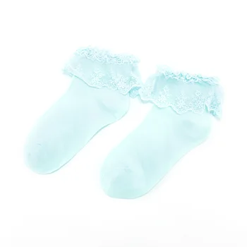 1Pair Módne Sladké Ponožky Ženy Vintage Čipky Prehrabať Naberaný Členkové Ponožky Mäkké Pohodlné Krátke Ponožky