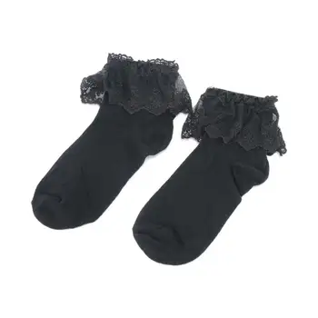 1Pair Módne Sladké Ponožky Ženy Vintage Čipky Prehrabať Naberaný Členkové Ponožky Mäkké Pohodlné Krátke Ponožky