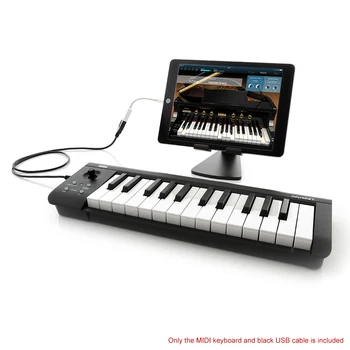 25-Key Kompaktný USB MIDI Keyboard Controller USB Powered Kompatibilný s iPhone, iPad, Mac Počítači so systémom Windows