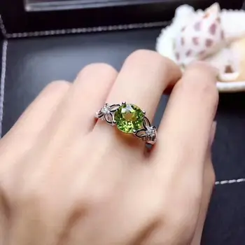 Nový, originálny dizajn green crystal tvárou lesklé motýľ otvorenie nastaviteľný krúžok svetlo luxus, šarm, dámske strieborné šperky