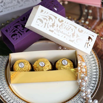 10PCS Candy Box Ramadánu Darčeka vydlabaných DIY Candy Box Moslimských Eid Čokoláda Box Strany Domáce Dekorácie Strana Dodávky