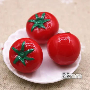 5 ks paradajka ovocie Živice 3D Cabochon Miniatúrne potravín Umenie Dodanie Dekorácie Kúzlo Plavidlá
