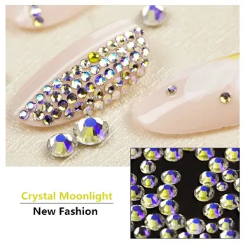 2028 Crystal Moonlight Sklo Flatback Non Hot Fix Kamienkami SS3-SS30 Krištáľový Lesk Kamienkami Pre Nail Art Decoration B0925