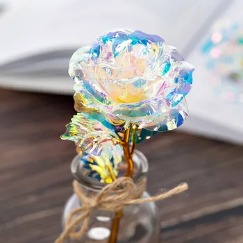 Farebné Valentína Vzrástol Umelý Kvet Jeden Rose Navždy Milovať Jedinečné Kreatívne Darčeky Svadobná Výzdoba Pre Dievčatá Domov Deco