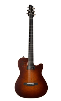 041602 A6 barytón ultra spálené pálenú elektrickú gitaru s puzdrom, Godin