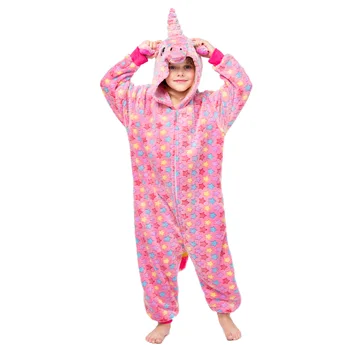 Dieťa Kigurumi Onesies Cosplay zvierat Cartoon Päť-špicaté hviezdy ružový jednorožec Pyžamo Kostýmy Sleepwear halloween, karneval, party