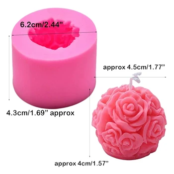 2 Pack 3D Rose Loptu Sviečka Formy Mydlo Formy, Silikónové Formy pre KUTILOV, Sviečky Robiť, Ručný Mini Mydlo, Ílu Polyméru