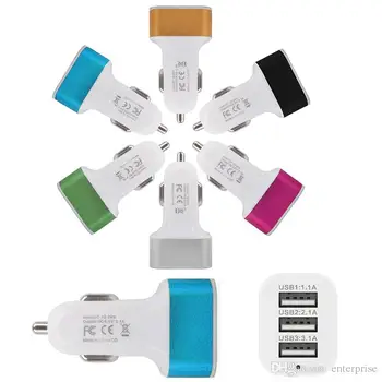 Farebné odolné Univerzálne 4.1 12V 3 USB Port 3usb Nabíjací Adaptér Pre iPhone 7 8 x 5 S 6 Samsung S4 S5 Chytrý Telefón 100ks